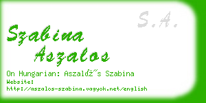 szabina aszalos business card